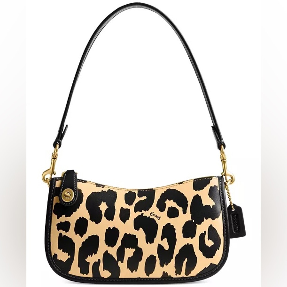 COPY - Coach Leopard Printed Mini Leather Swinger 20 NWOT